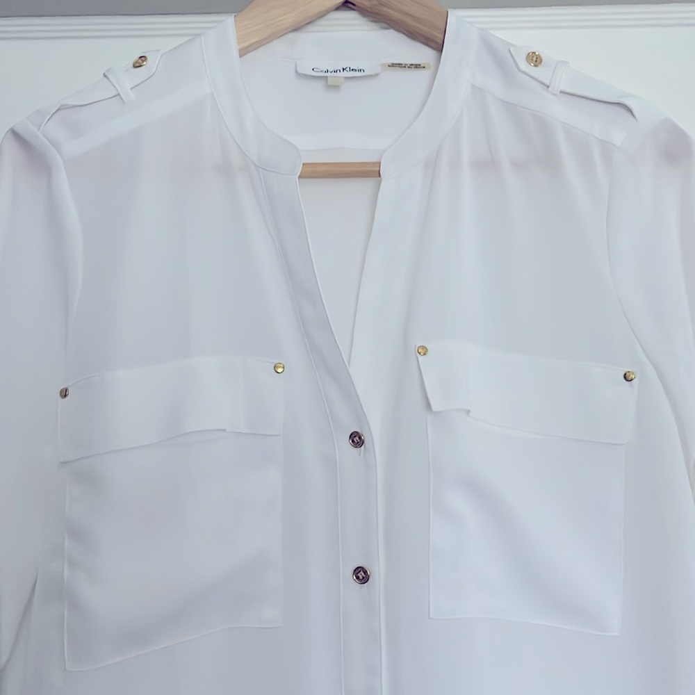 NWOT CALVIN KLEIN WHITE BLOUSE